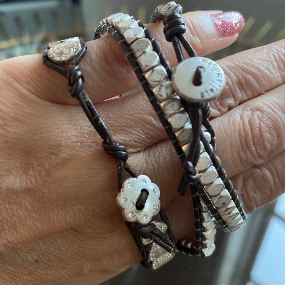 Bundle 2 Leather And Silver Bracelets - image 4